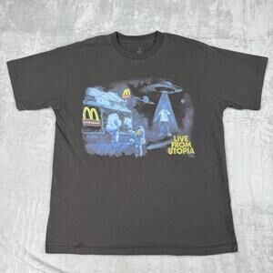 Travis Scott X Mcdonald’s Live From Utopia Cactus Jack T-shirt Men Size XL Gray